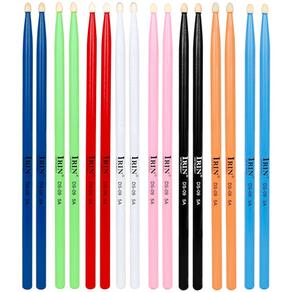 IRIN 5A Maple Drumsticks – DS-09 Multicolor Drum Mallets, Professional Percussion Musical Instrument Accessories