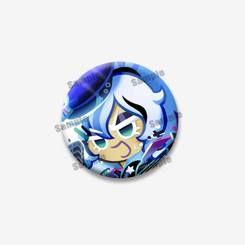 Cookie Run Kingdom Meringue & Jellyfish Enamel Badge – Round Brooch for Backpack, Jewelry Pin & Party Gift