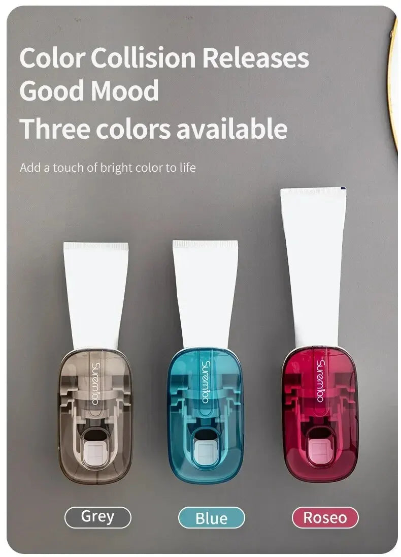 Automatic Toothpaste Dispenser & Toothbrush Holder – Wall-Mount Bathroom Accessories, Lazy Toothpaste Squeezer