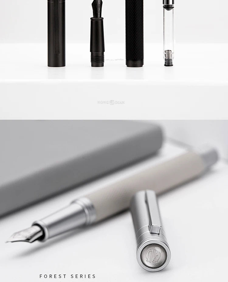 LT Hongdian Titanium Black Forest Calligraphy Pen — Student & Business Ink Pen with Gift Box