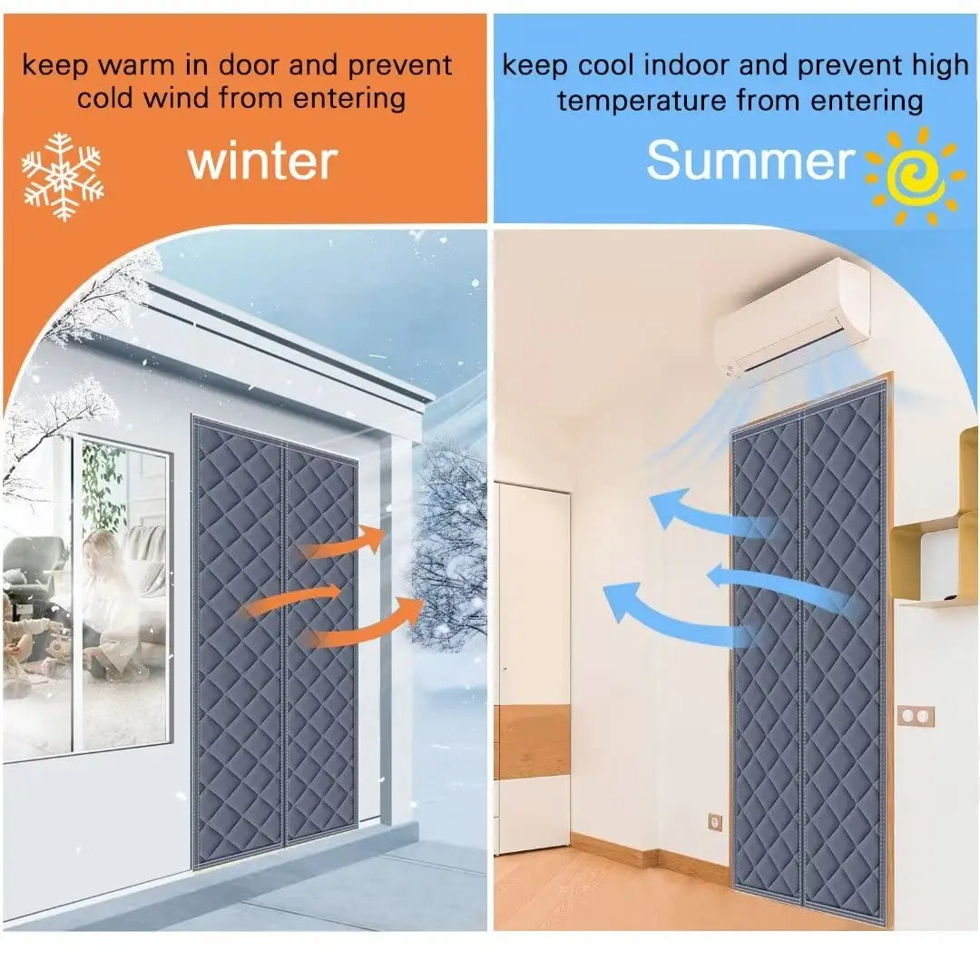 Stay Cozy with Autumn and Winter Self-Absorbing Cotton Door Curtains - Thermal Insulation and Cold Weather Protection
