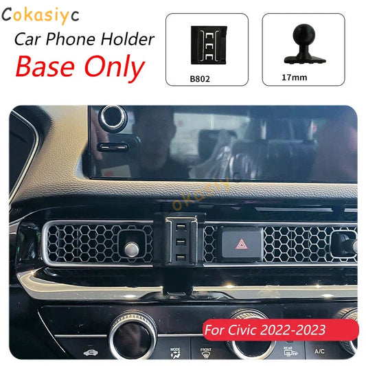 Honda Civic 11th Gen 2022–2023 Car Phone Holder Fixed Bracket Base – 17mm Non-Blocking Air Vent Interior Mount Accessory