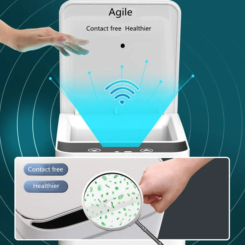 12L Smart Sensor Trash Can - Automatic Touchless Waste Bin with USB Charging for Kitchen & Home