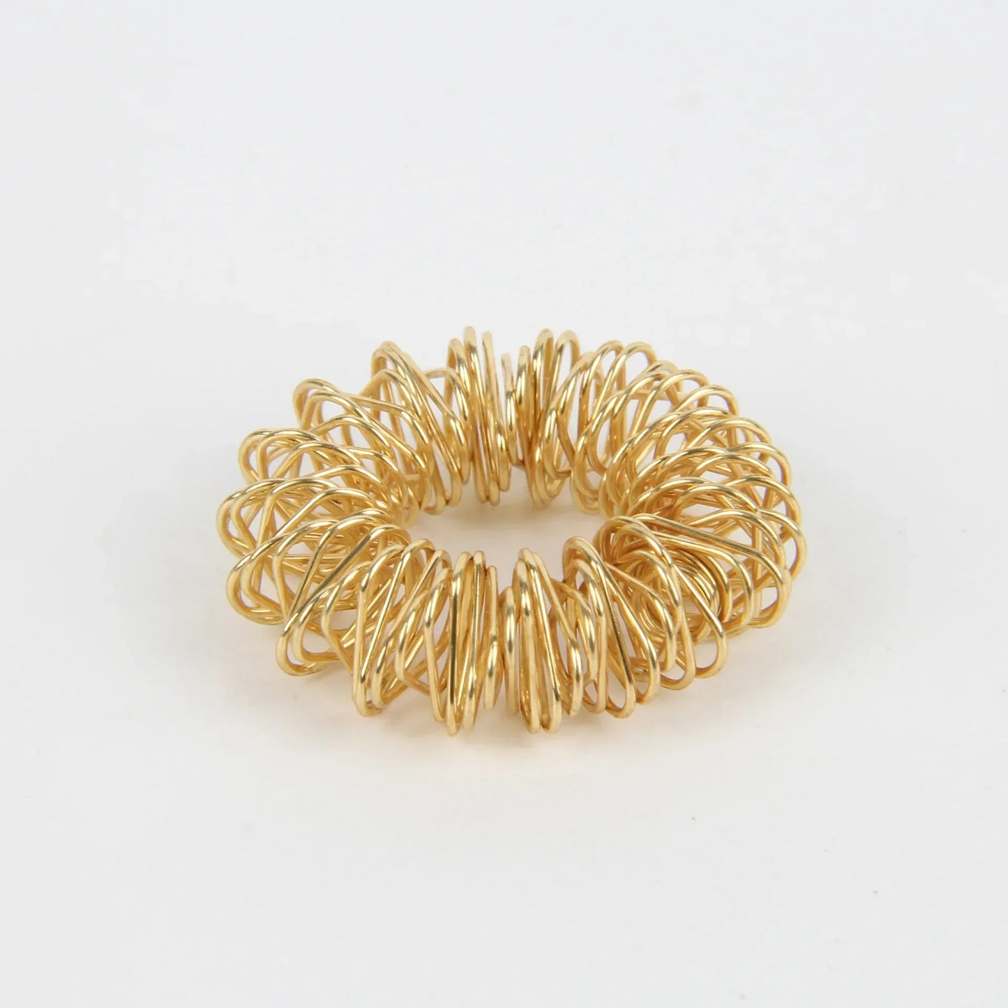 10pcs Hot Sale Sujok Finger Massage Rings – Gold Acupuncture Health Care Body Massager
