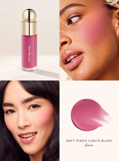 Rare Beauty Soft Pinch Liquid Blush – Long-Lasting Silky Smooth Buildable Flush Makeup, Seamless Matte Dewy Finish Cheek Color