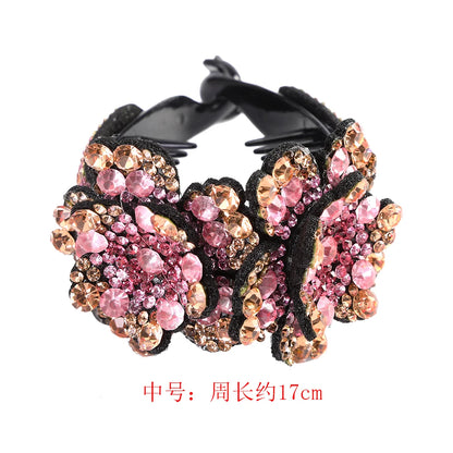 AWAYTR Colorful Crystal Flower Hair Claw – Large Flower Crab Clamp Barrettes, Shark Clip Hair Accessories for Women
