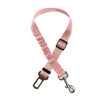 High-Grade Adjustable Dog Car Safety Belt — Shock-Absorbing Damping Strap with Reflective Trim, Universal Fit
