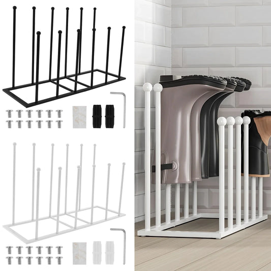 Free-Standing Metal Boot Rack Organizer – Removable Tall Boot Storage Holder, Multifunctional Home Boot Rack