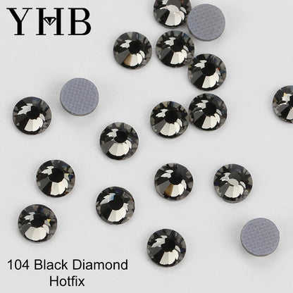 YHB 101-127 Hotfix Crystal Rhinestones - Glitter Glass Flatback Gems for Bags, Shoes, Garments, Phone & Nail Art DIY