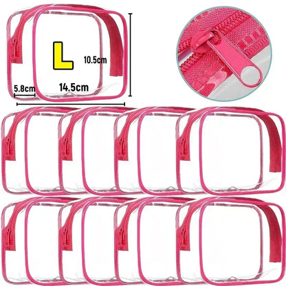 1/20PCS Transparent PVC Travel Organizer — Clear Makeup & Cosmetic Bag, Toiletry & Beauty Case
