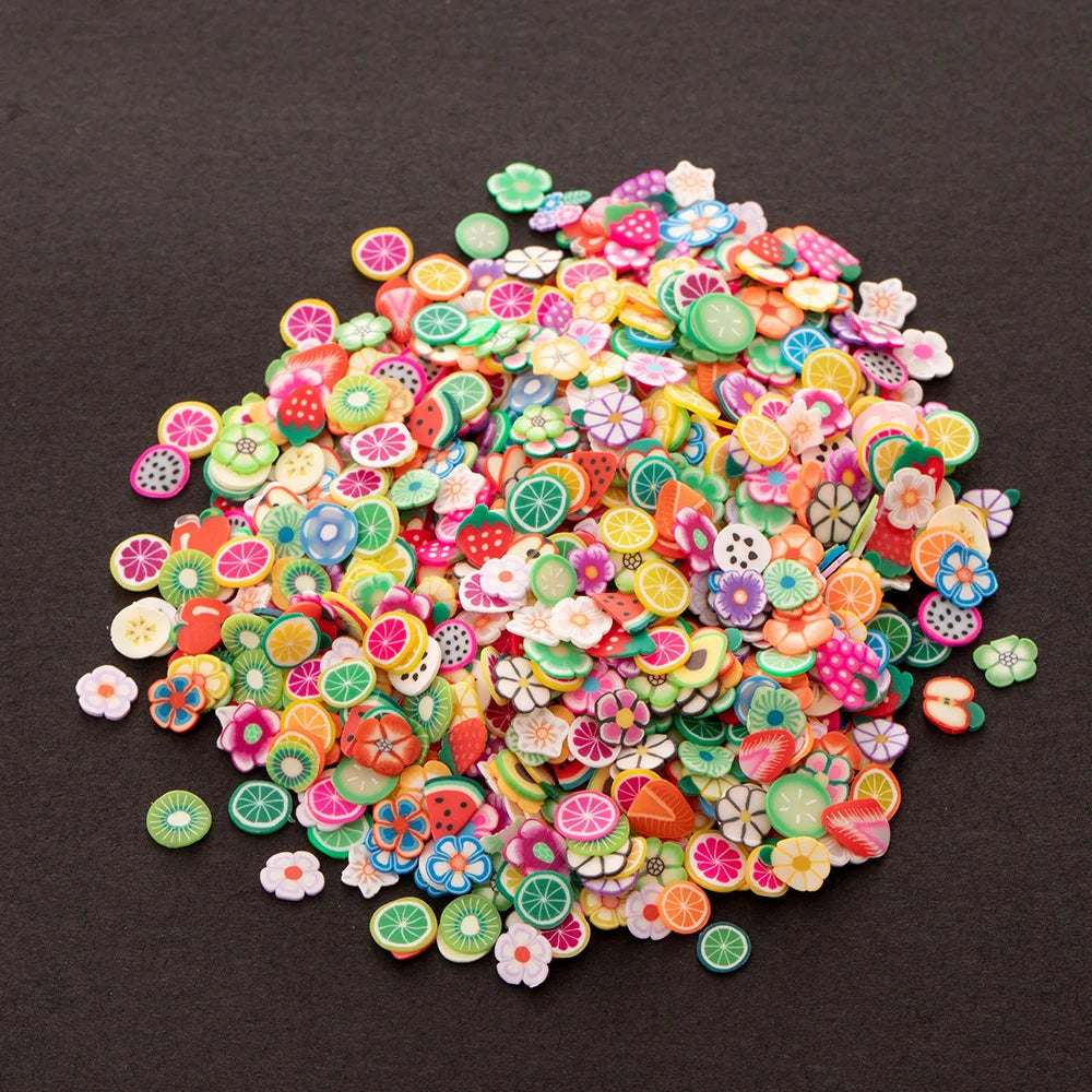 1000PCS Polymer Clay Fruit Slices – Resin DIY Craft Supplies for Jewelry, Epoxy, Silicone Mold & Cellphone Decoration