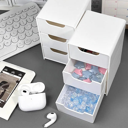 3-Tier Makeup & Jewelry Storage Box - Large Capacity Desktop Organizer with Drawers
