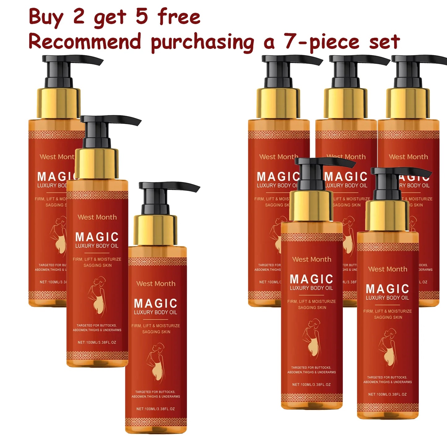 West Montr Body Tightening Oil - Daily Moisturizing Skin Care Formula for Nourishing, Softening & Hydrating Skin