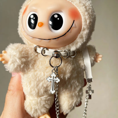 17cm Labubu Doll Necklace Choker – Leadrope Accessory for 6.5-inch Cotton Dolls