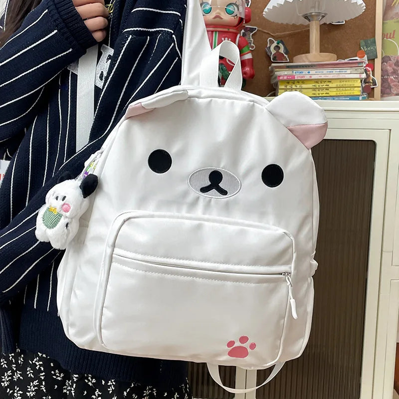 Rilakkuma Anime Backpack — Cute Relax Bear School Bag for Women, Girls & Boys, Outdoor Travel Rucksack Gift