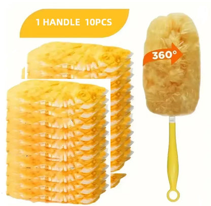 Double-Sided 360° Electrostatic Duster – Disposable Feather Cleaner for Dust, Spider Webs, Roofs & Desktops