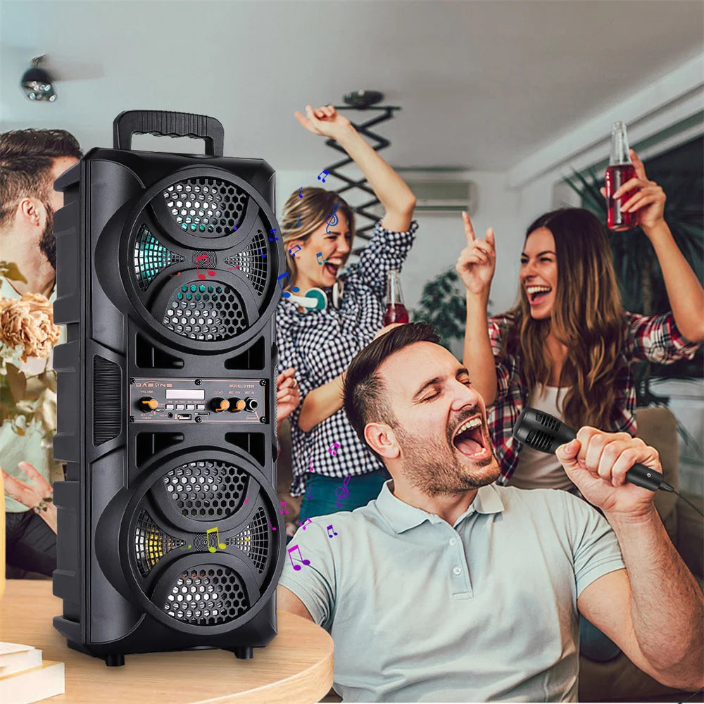 3000W Portable Bluetooth Speaker – Heavy Bass Subwoofer, Party DJ Karaoke, Rechargeable Loud Sound System