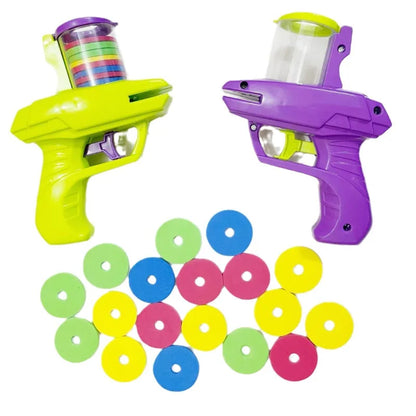 Kids Flying Disc Launcher Toy – EVA Soft Bullet & Mini Carrot Shooting Gun for Outdoor Games & Sports