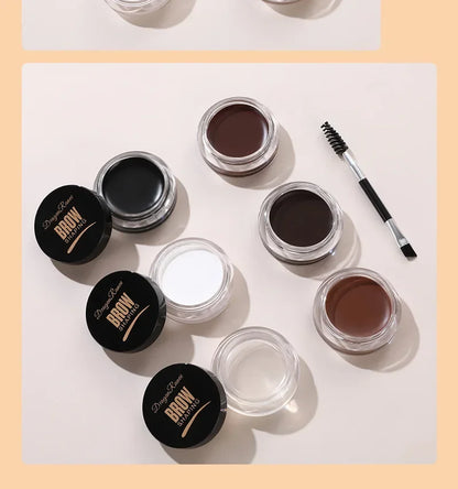 Matte Brown Black Eyebrow Cream – 3D Natural Tint Gel Wax, Waterproof & Long-Lasting Brow Enhancer