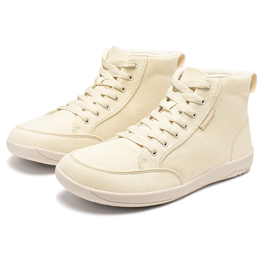 HOBIBEAR Mid-Top Barefoot Shoes – Unisex Wide Toe Canvas Sneakers for Walking & Outdoor