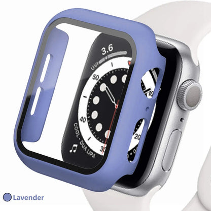 Tempered Glass Screen Protector Case for Apple Watch - Series 8 7 6 SE 5 4 3 Protective Cover Accessories 41mm 40mm 44mm 45mm 42mm