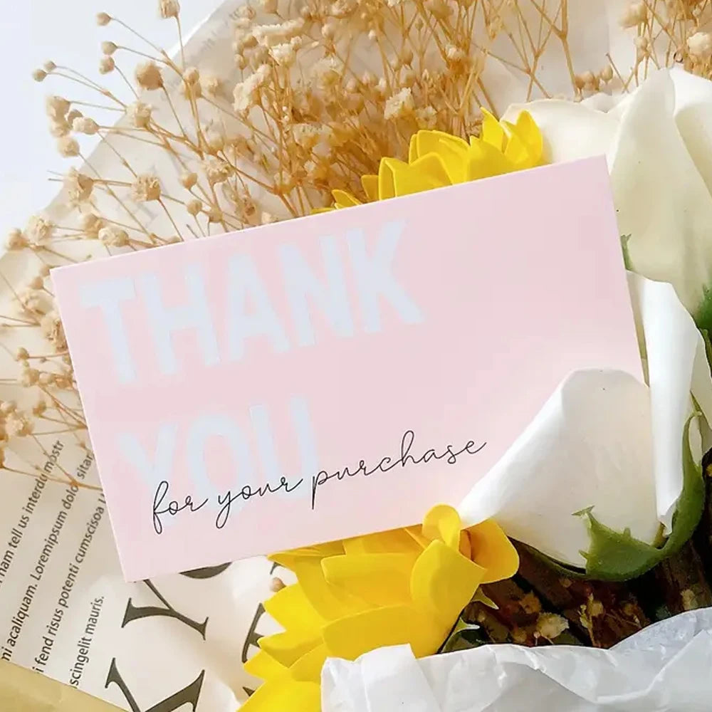 50pcs Thank You Cards - Small Business Packaging Inserts, Customer Appreciation Notes, and Wedding Party Supplies