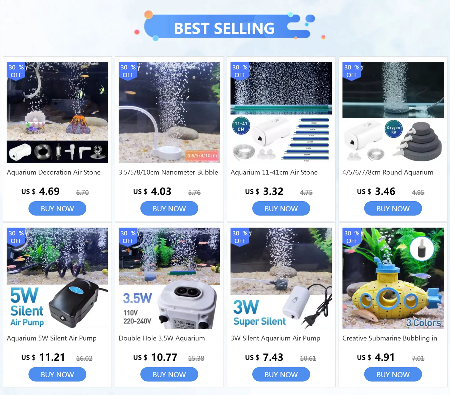 Ultra Silent 3W Aquarium Air Pump - 220V-240V Mini Fish Tank Oxygen Compressor (110V Option)