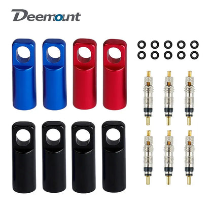 Deemount 2-in-1 Presta Valve Caps & Core Tool — CNC Alloy Lightweight Bicycle Valve Nipple (10/4/2PCS)