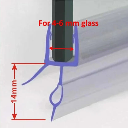 Shower Glass Door Seal Strip - 4–6mm Rubber Weatherproof Seal for Bath Screens and Glass Doors