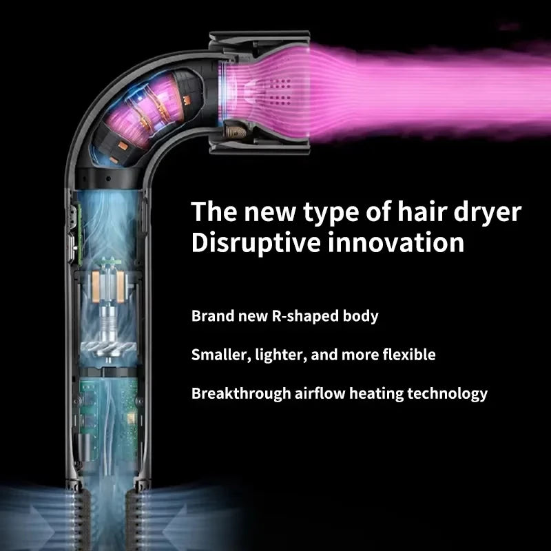 EU High-Speed Leafless Hair Dryer – Negative Ion Salon Diffuser Nozzle for Precise Styling