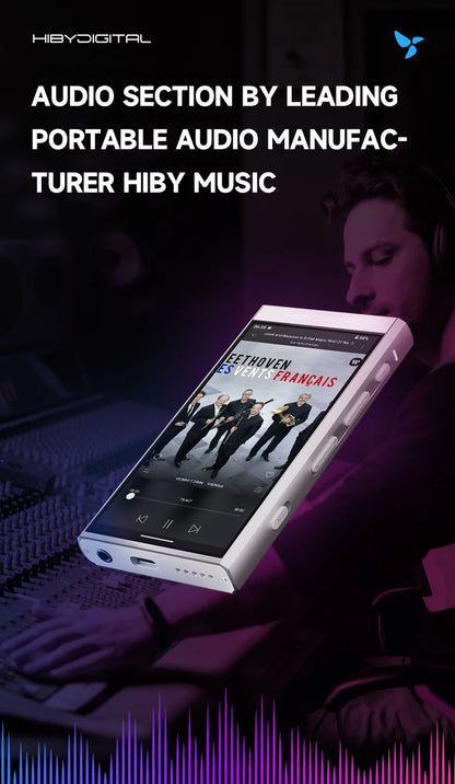 HiBy Digital M300 Android 13 Music Player - MP3, HiFi Audio, Bluetooth, WiFi, USB DAC, DSD, FM Radio, Dual Mic, Built-in Speaker, 29hr Battery
