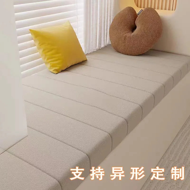 Customized Teddy Sponge Windowsill Cushion – High-Density Waterproof Non-Slip Sofa Cushion, 4.5/6.5/9.5 cm Options