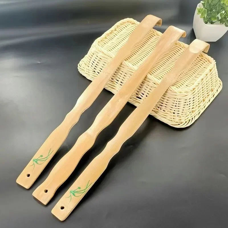 Bamboo Back Scratcher and Body Roller - Durable Wooden Massager Stick