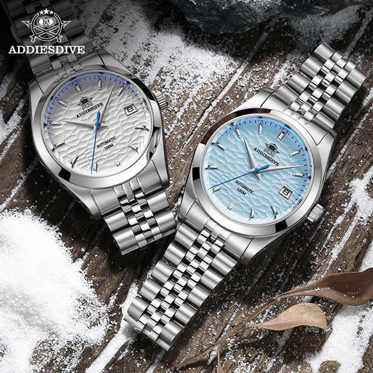 ADDIESDIVE 2024 Luxury Couple Watches – Sapphire Crystal Automatic Mechanical NH35A Steel Wristwatch for Men & Women Gift