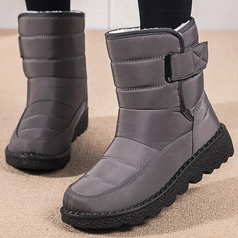 2024 Women's Winter Snow Boots – Waterproof, Warm Fur Ankle Boots in Korean Style