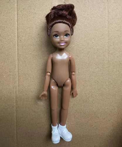 14cm Little Kelly Movable Doll — 5-Inch 1/12 BJD Reborn Toy for Boys & Girls, Dark/Light Skin, White, Blonde & Black Hair