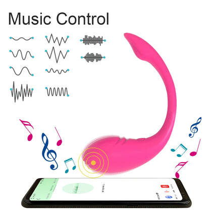 Bluetooth Wireless Remote Control Vibrator - Clitoris and G-Spot Stimulator Egg for Women, App-Controlled Adult Sex Toy