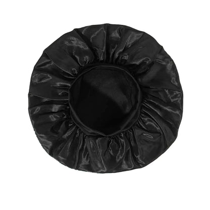 Women's Satin Hair Bonnet for Sleeping - Silk Wide-Brimmed Sleeping Hat with Elastic Soft Band for Hair Care