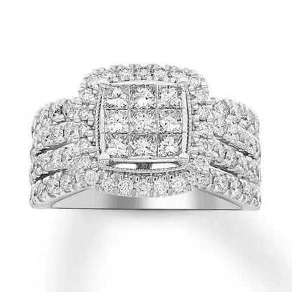 Hip Hop Style Men’s Rings - Copper Iced Out Bling Pave Cubic Zirconia Geometry Fashion Ring Jewelry Charm