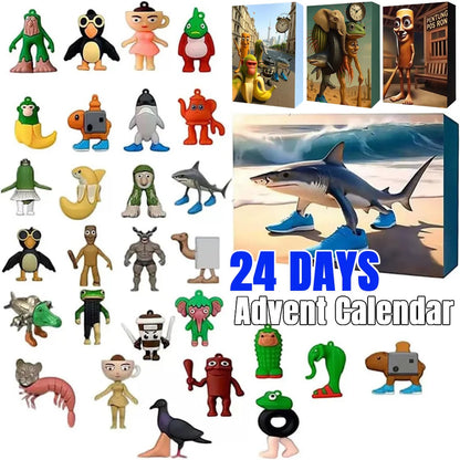 24-Day Advent Calendar – Cartoon Character Collectible Silicone Mini Figures & Surprise Ornaments Gift