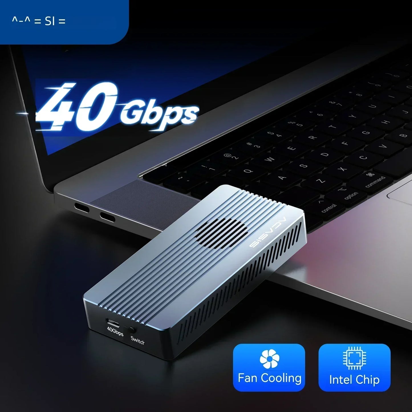 ACASIS 40Gbps USB 4.0 SSD Enclosure – Thunderbolt NVMe M.2 8TB Case, Compatible with Thunderbolt 4/3, USB 3.2/3.1/3.0 (JHL7440)