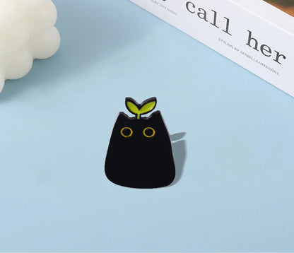 Cute Black Cat Enamel Pin – Cartoon Animal Metal Brooch Badge Jewelry Gift for Kids Punk Style