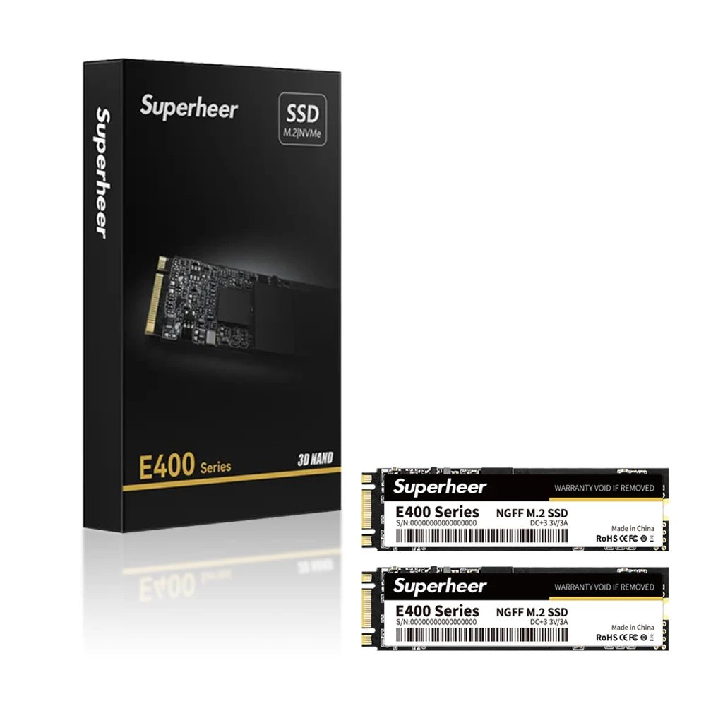 SUPERHEER M.2 SATA SSD – 512GB SATA3 Solid State Drive, 128GB/256GB/1TB/2TB NGFF 2280 Hard Disk for Laptop & Notebook