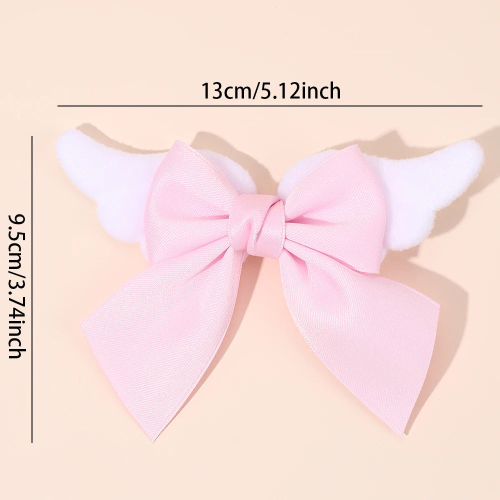 Angel Wings Bow Hair Clips - 2PCS Cute Fluffy Magical Girl Hair Accessories