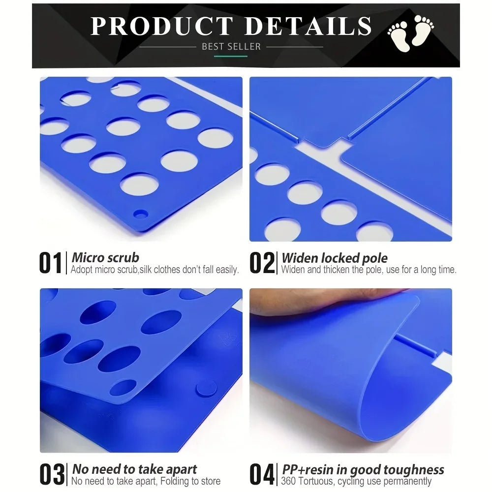 Plastic Clothes Folding Board - Easy Kids Laundry Folder for Quick Shirt Folding | Home Storage Tool for Kids and Adults