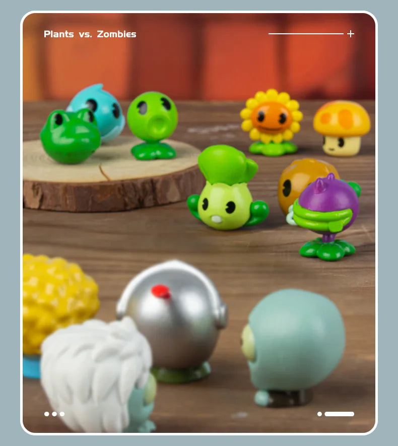 Plants vs Zombies Q Version Mini Figures – Random 4-Style Plant & Zombie Toys for Collection