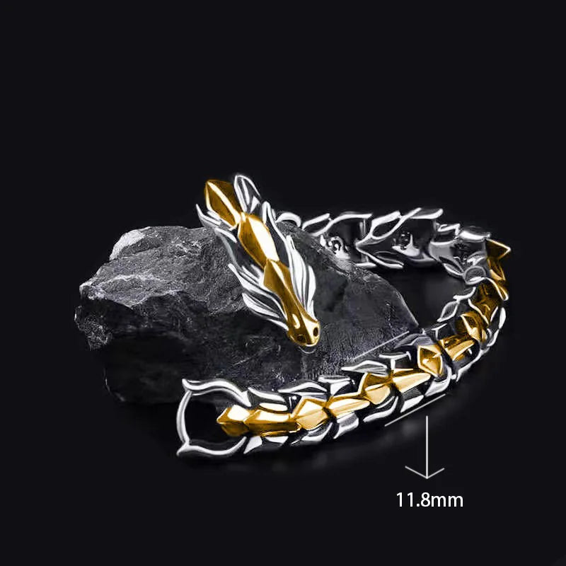 Trendy Dragon Copper Bracelet – Unisex Fashion Loong Metal Bangle, Party & Daily Jewelry Accessories for Women & Men