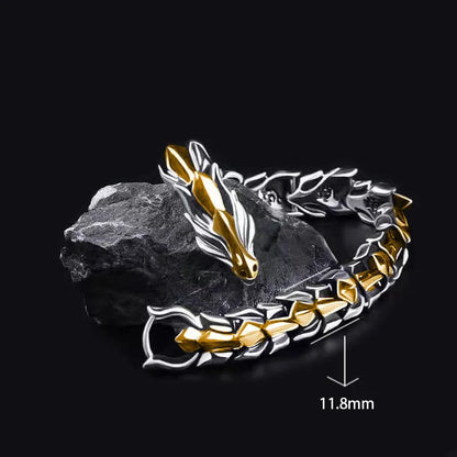 Trendy Dragon Copper Bracelet – Unisex Fashion Loong Metal Bangle, Party & Daily Jewelry Accessories for Women & Men