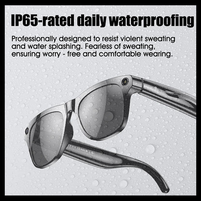 AI Smart Glasses with Camera — Bluetooth Calls, Voice Assistant, Navigation, Waterproof Smart Sports Wearable