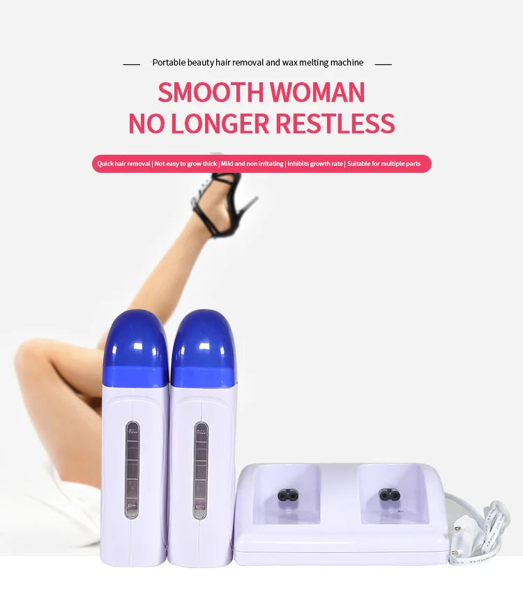 Double Roll-On Wax Warmer – Efficient Hair Removal Machine for Arms, Legs, Face & Body